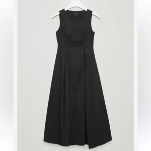 COS Flared Sleeveless Black Midi Length Dress